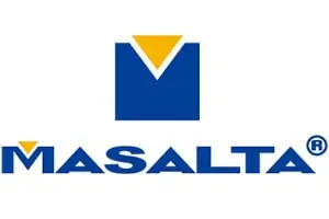 Masalta logo with bold blue text and a yellow triangle, symbolizing a trusted construction equipment brand.