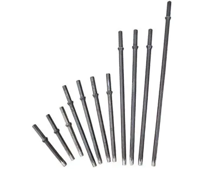 Image of Carburized Drill Rods in various lengths, designed for heavy-duty drilling applications.